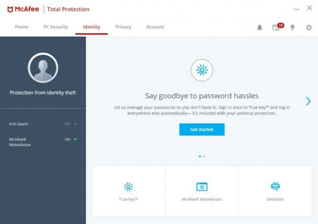 McAfee-Идентичность-Tab