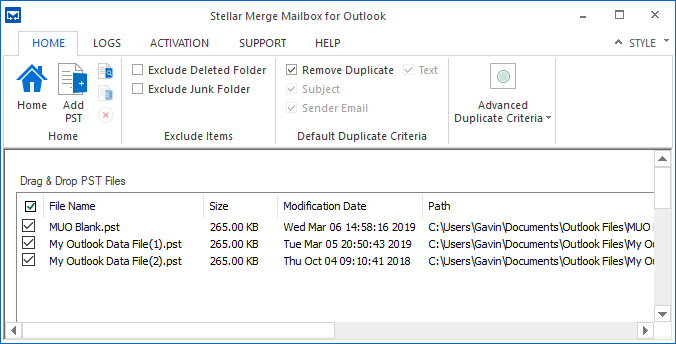 звездное слияние почта Outlook PST слияния