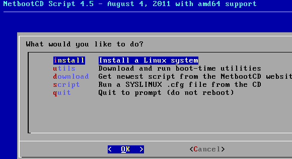 NetbootCD: установите Ubuntu, Fedora, Debian и другие с одного CD [Linux] запуска netbootcd