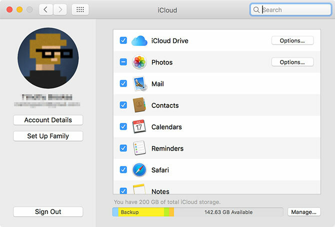 Настройки iCloud