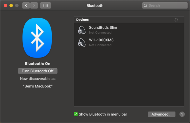 Настройки Bluetooth для Mac