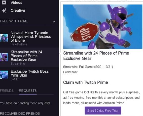 Twitch Prime Бесплатная пробная версия