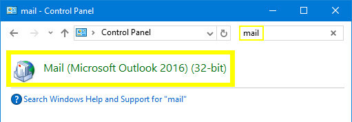 Поиск почтового приложения в Windows 10