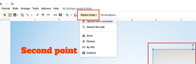 Как создать презентацию Google Slides Заменить изображение