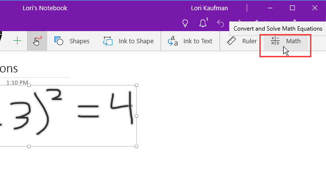 Нажмите Math на вкладке Draw