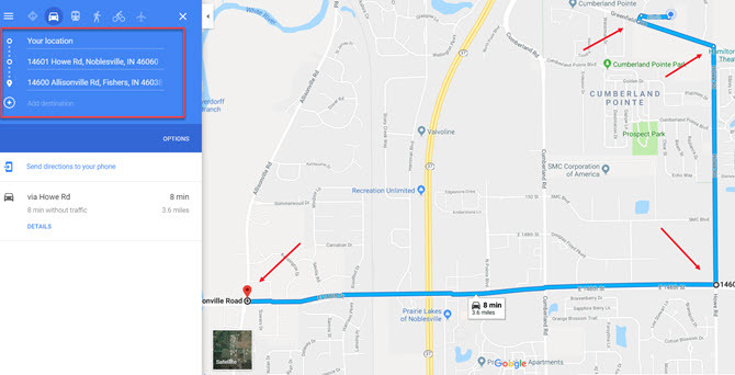 Обходной путь альтернативного маршрута Карт Google