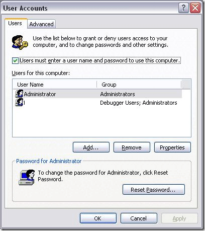 PW10 восстановить утерянный пароль администратора Windows XP