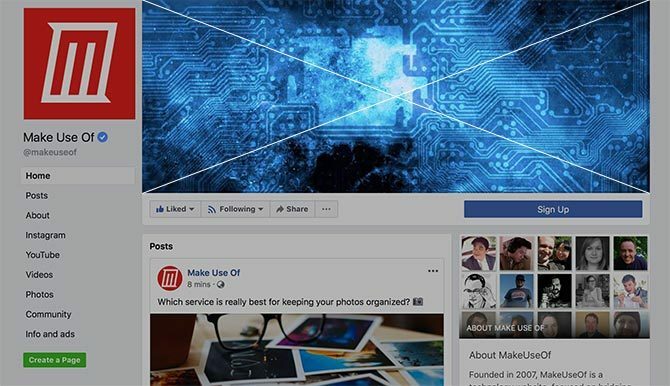 Фото на обложке Facebook