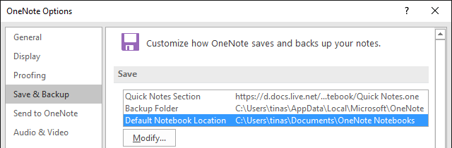 OneNote Сохранить