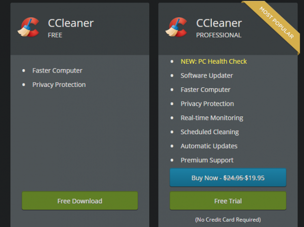 Сравнение версий CCleaner