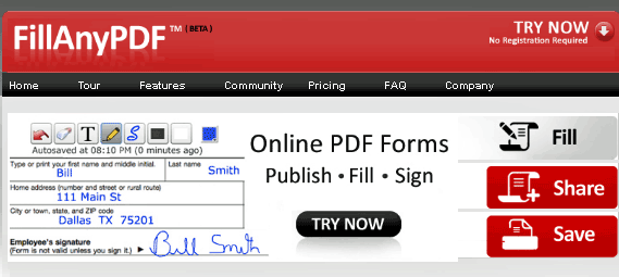 бесплатно заполнить PDF