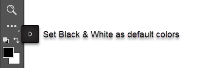Нажмите D для выбора цветов по умолчанию в Photoshop