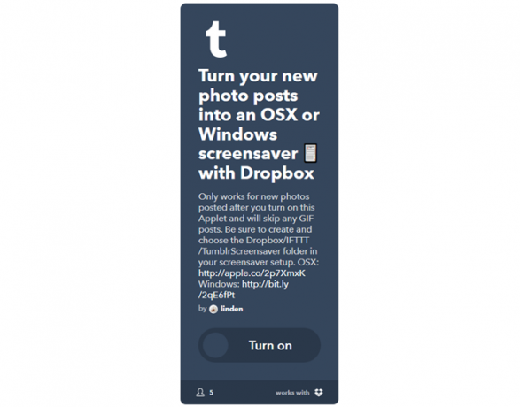 Руководство Ultimate IFTTT: используйте самый мощный инструмент в Интернете, как профессиональный 50IFTTT TumblrPhotosToScreensaver