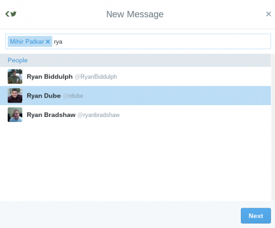 Добавить участников группы DM Twitter