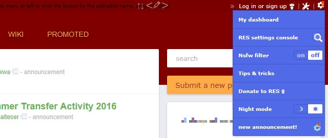 Edge RES Меню