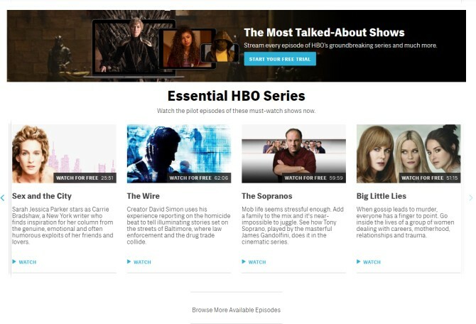 Смотреть бесплатные эпизоды HBO Сайт