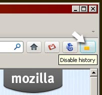 отключить историю Firefox