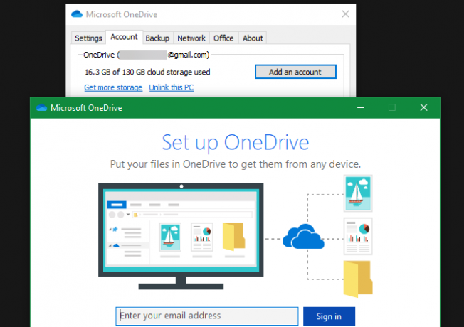 OneDrive Добавить новую учетную запись Windows