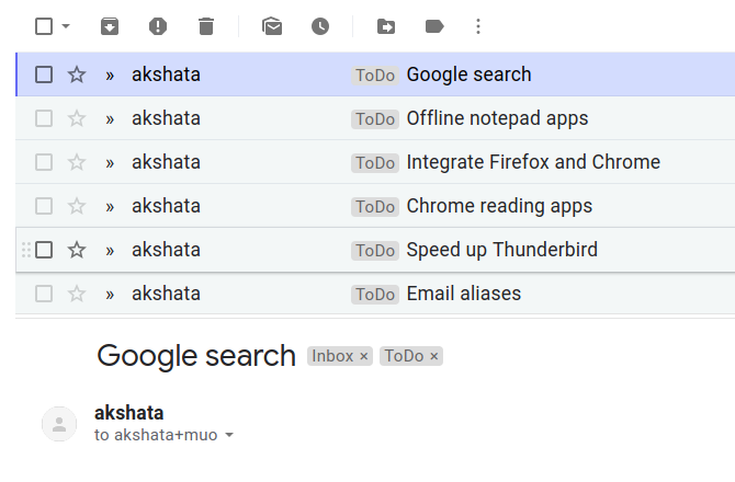 письма, отфильтрованные по псевдониму в Gmail