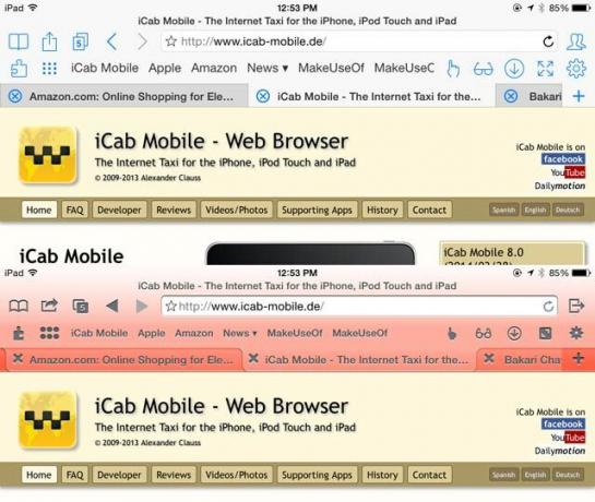 Интерфейс пользователя ICab