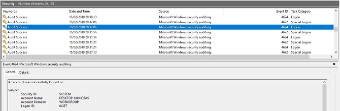 Вход в систему Windows 10 Log Security