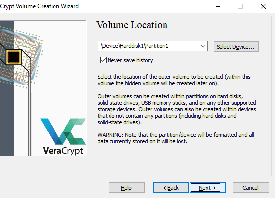 Мастер создания томов VeraCrypt