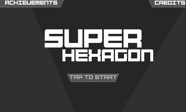 Начальный экран Super Hexagon