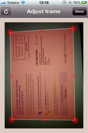 TurboScan - или почему ваш следующий сканер будет стоить 1,99 доллара США [iPhone] Регулировка рамки