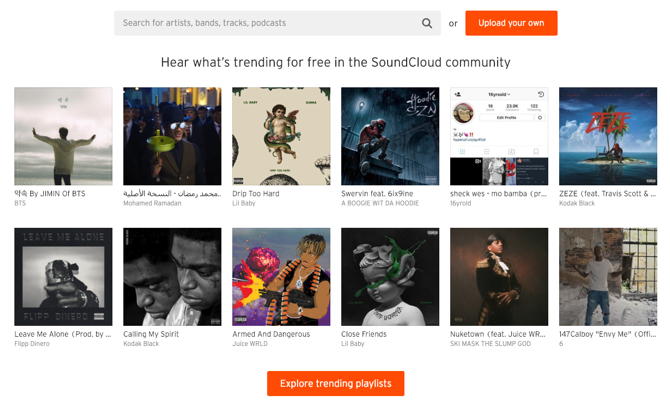 Скриншот SoundCloud