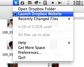 обмен фотографиями в Dropbox