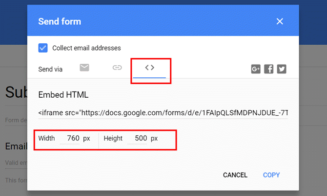 Google Sheets, контактная форма