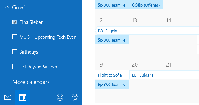 Windows Calendar View