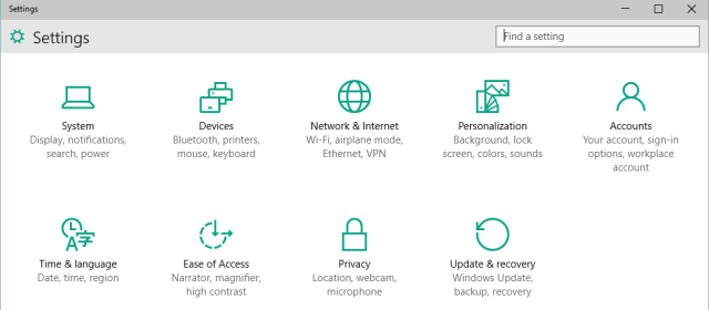 Настройки Windows 10