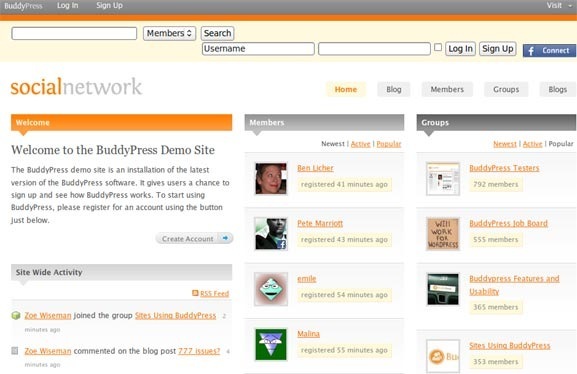 BuddyPress-скриншот