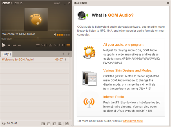 gomaudio-интерфейс музыкальный проигрыватель