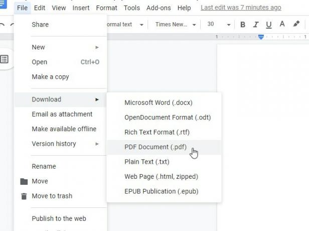 Преобразование документа в PDF