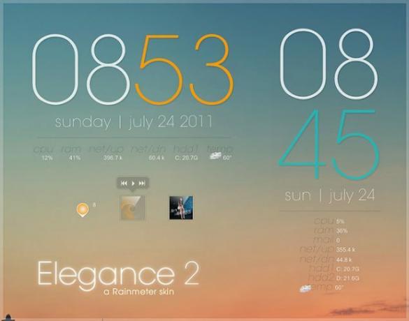 Лучшие скины Rainmeter для минималистического рабочего стола - Elegance 2