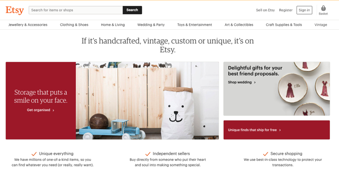 Скриншот Etsy