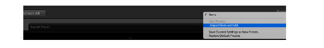 Lightroom Импорт пресетов