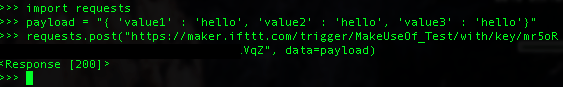 IFTTT-запросы, полезная нагрузка