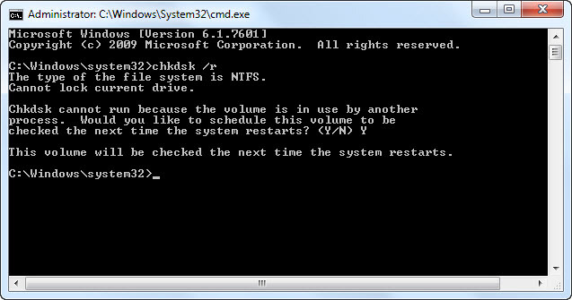 CHKDSK-р-график к запуску