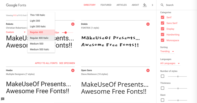 Google Fonts: бесплатные шрифты, готовые для веб-шрифтов