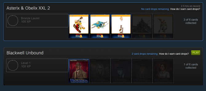Страница значков в Steam
