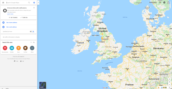 Снимок экрана Google Maps