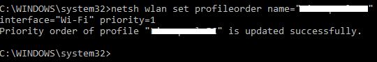 Как изменить порядок приоритетов Wi-Fi в Windows 10 Wi-Fi cmd move