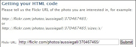HTML-код для изображений Flickr