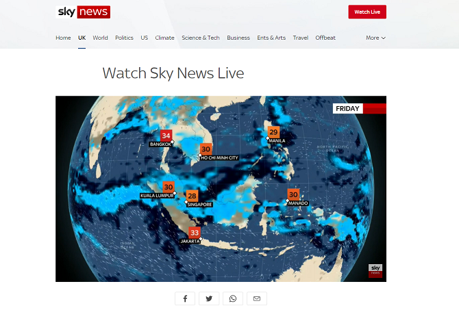 Sky News бесплатный интернет телеканал