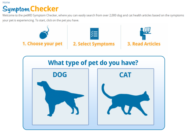 PetMD-симптом-проверка