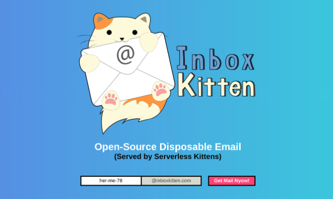 Inbox Kitten создает одноразовые временные адреса электронной почты, которые вам не нужно запоминать