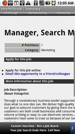 Поиск вакансий с мобильного телефона Android с устройством Hire-A-Droid12